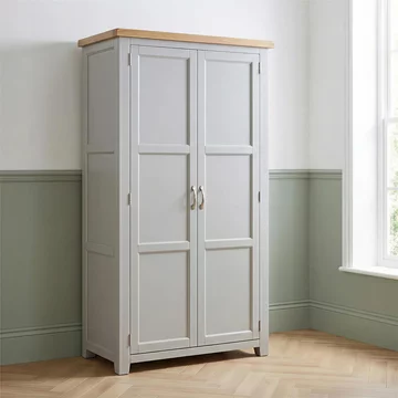 Wilmont wardrobe - 2 door - grey painted