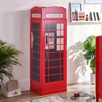 Red telephone box wardrobe