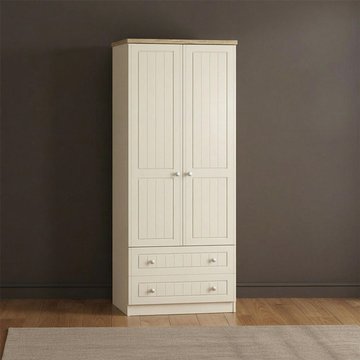 Vienna wardrobe - 2 door - 2 drawer - double - cream