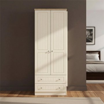 Vienna wardrobe - 2 door - 2 drawer - tall - cream