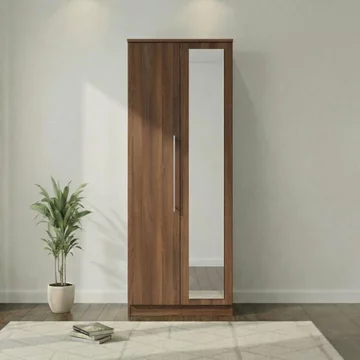Sherwood wardrobe - 2 door - 1 mirror - tall - walnut