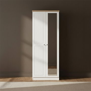 Vienna wardrobe - 2 door - 1 mirror - tall - porcelain