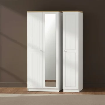 Vienna wardrobe - 3 door - 1 mirror - triple - porcelain