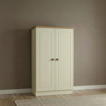 Warwick wardrobe - midi - cream and oak