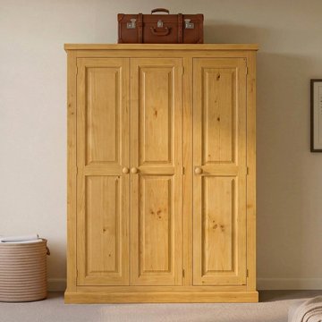 Churchill wardrobe - 3 door - waxed pine
