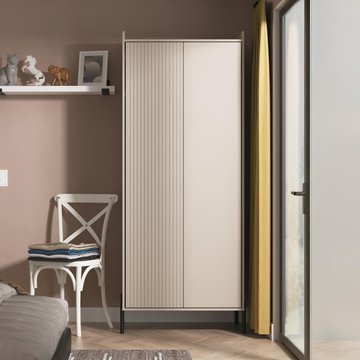 Osaka wardrobe - 2 door - tall - mushroom matt fluted