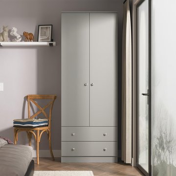 Yarmouth wardrobe - 2 door - 2 drawer - dusk grey