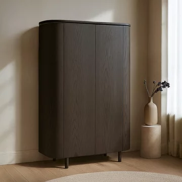 Tobago curved wardrobe - 2 door - espresso oak