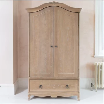Camille wardrobe - 2 door - 1 drawer - grey oak