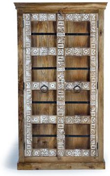 Aibonito wardrobe - 2 door - hand carved - mango wood
