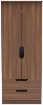 Bella wardrobe - 2 door - 2 drawers - double - walnut