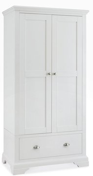 Hampstead white wardrobe - 2 door combi