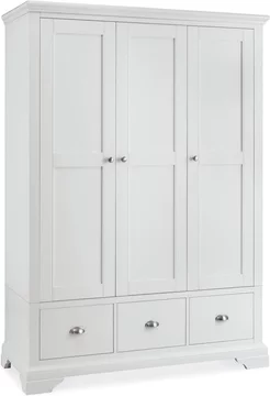 Hampstead white wardrobe - 3 door - 3 drawer