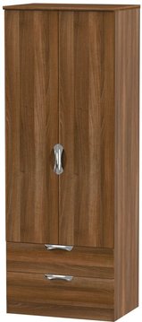 Camden 2 drawer tall wardrobe - 2 door - walnut