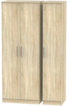 Contrast triple wardrobe - 3 door - tall - oak