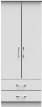 Eve wardrobe - 2 door - 2 drawer - double - tall - grey