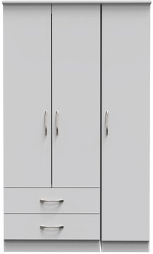 Eve wardrobe - 3 door 2 drawer - grey