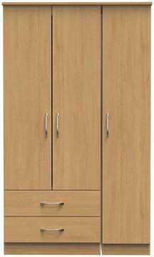 Eve wardrobe - 3 door - tall - triple - lhf 2 drawers - oak