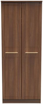Faye wardrobe - 2 door - plain - tall - walnut