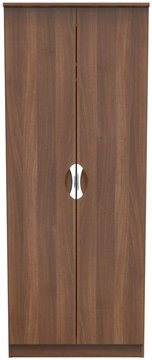 Flora wardrobe - 2 door - plain - tall - walnut