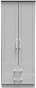 Gina wardrobe - 2 door - 2 drawer - double - grey