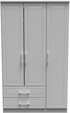 Gina wardrobe - 3 door - lhf 2 drawers - triple - grey ash