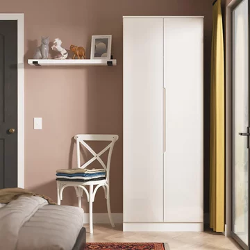 Milan wardrobe - 2 door - plain - tall - cashmere gloss