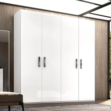 Modern mara wardrobe - 4 door - white