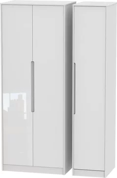 Monaco wardrobe - 3 door - tall - triple - white gloss