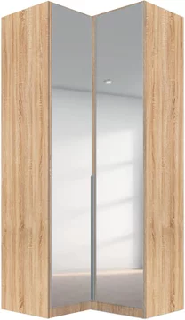 Alabama wardrobe - 100cm - 2 door corner - mirrored - sonoma oak