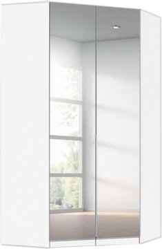 Alabama wardrobe - 117cm - 2 door corner - mirrored - alpine white