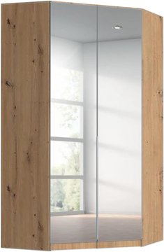 Alabama wardrobe - 117cm - 2 door corner - mirrored - artisan oak