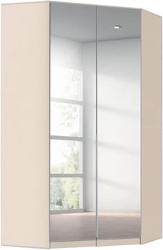 Alabama wardrobe - 117cm - 2 door corner - mirrored - champagne