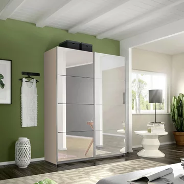 Belluno sliding wardrobe - 136cm - 2 door - mirrored - champagne