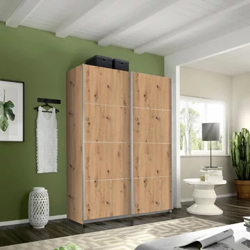 Belluno sliding wardrobe - 136cm - 2 door - artisan oak