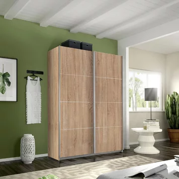 Belluno sliding wardrobe - 136cm - 2 door - sonoma oak