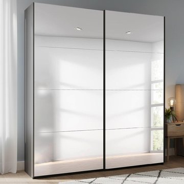 Beluga extra sliding wardrobe - 181cm - 2 door - mirrored - graphite