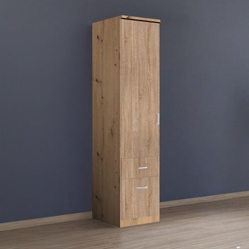 Celle wardrobe - 47cm - 1 door - 2 drawer - artisan oak & sonoma oak - lh