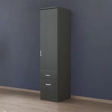 Celle wardrobe - 47cm - 1 door - 2 drawer - metallic dark grey - rh