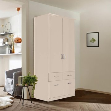 Celle wardrobe - 91cm - 2 door - champagne - 4 drawer