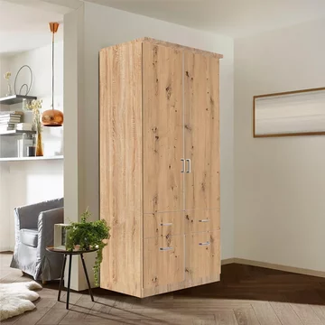 Celle wardrobe - 91cm - 2 door - sonoma oak & artisan oak - 4 drawer & extras