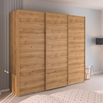 Evelyn sliding wardrobe - 242cm - 3 door - wild oak