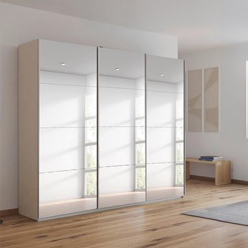 Kulmbach mirrored sliding wardrobe - 203cm - 3 door - champagne