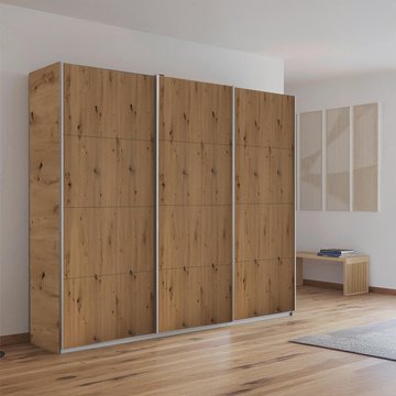 Kulmbach sliding wardrobe - 203cm - 3 door - artisan oak
