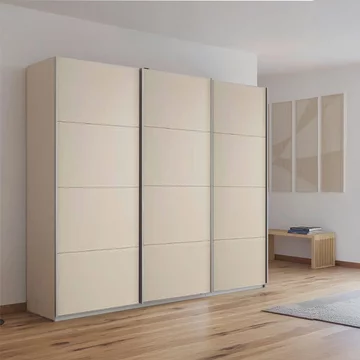 Kulmbach sliding wardrobe - 203cm - 3 door - champagne