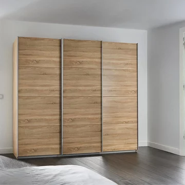 Kulmbach sliding wardrobe - 203cm - 3 door - sonoma oak