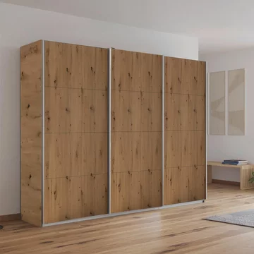 Kulmbach sliding wardrobe - 271cm - 3 door - artisan oak