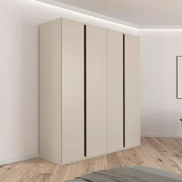 Luana wardrobe - 201cm - 4 door - champagne & atlantic dark oak