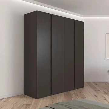 Luana wardrobe - 201cm - 4 door - graphite & atlantic dark oak