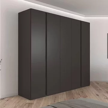 Luana wardrobe - 251cm - 5 door - graphite & atlantic dark oak